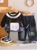Boys Colourblocked Sweatshirt & Trousers