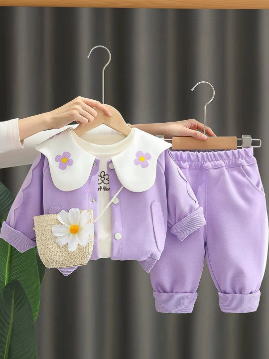Girls Printed T-shirt with Trousers