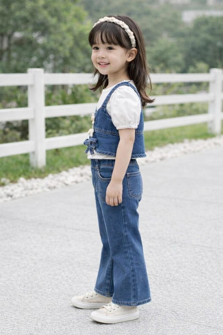 I Naina Dresses Girls Party(Festive) Jacket T-shirt, Jeans (Multicolor)