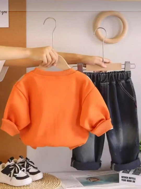 Boys Colourblocked Sweatshirt & Trousers