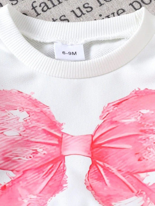 Girls Printed Sweatshirt & Trousers