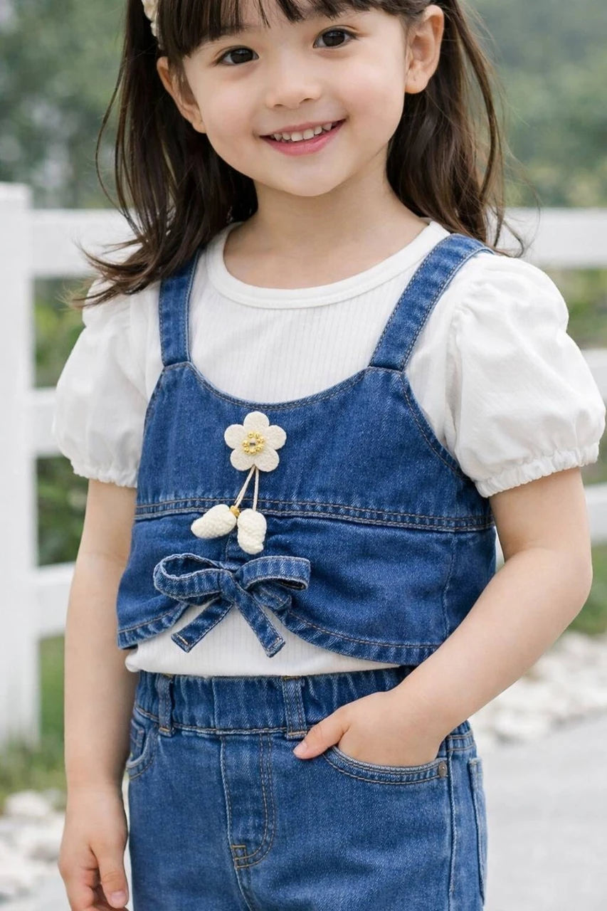I Naina Dresses Girls Party(Festive) Jacket T-shirt, Jeans (Multicolor)