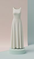 Ivory Veil crepe A-line dress
