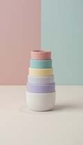 Silicone Stacking Cups Gentle Tones