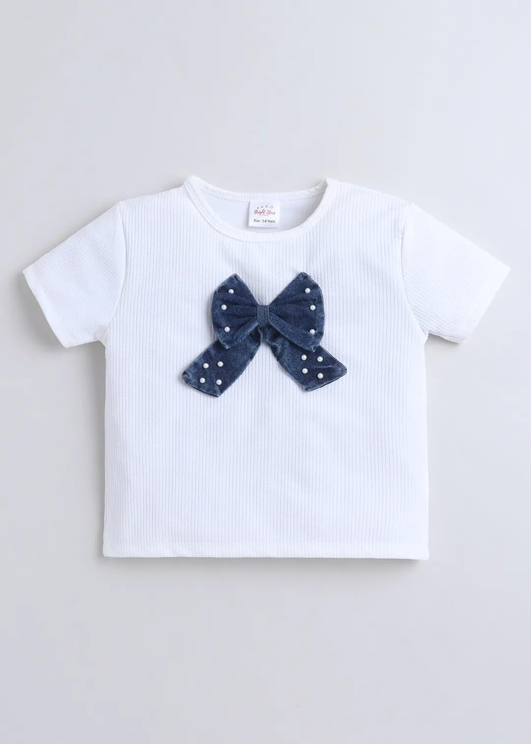 Girls Denim Bow T-Shirt & Skirt Set, 2pc