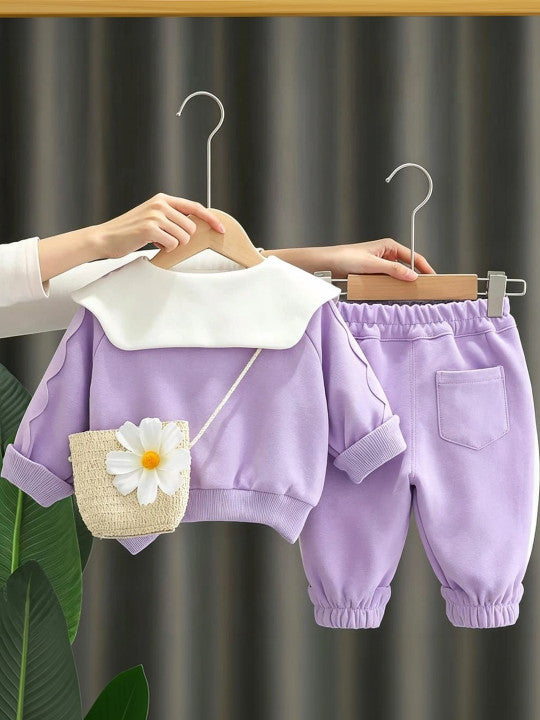 Girls Printed T-shirt with Trousers