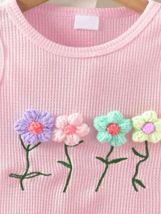 Girls Embellished Top with Shorts