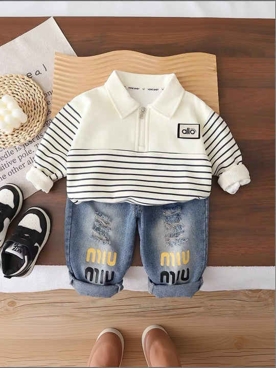 Boys Striped T-shirt with Trousers