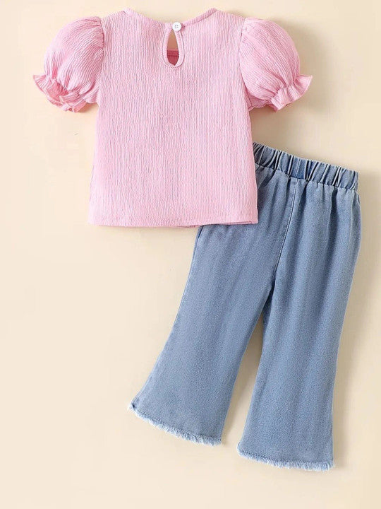 Girls Embellished Top with Trousers