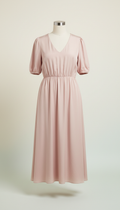 Blush Mist silk blend midi dress