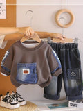 Boys Colourblocked Sweatshirt & Trousers Set